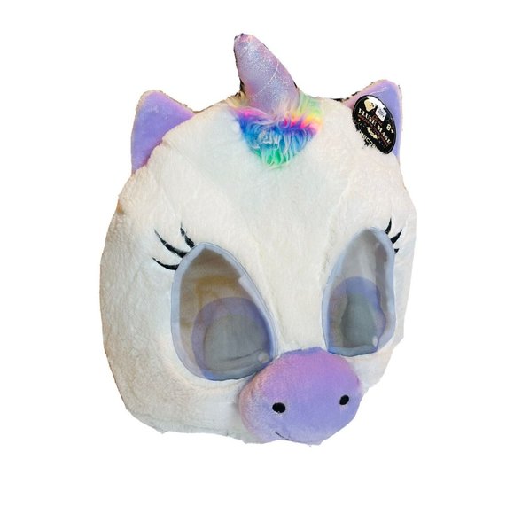Unicorn Plush Big Fat Head Costume Halloween Easter Aldis White Rainbow - Picture 2 of 8